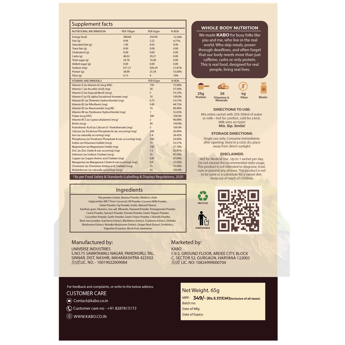 KABO - The Ultimate All-In-One Nutrition.
